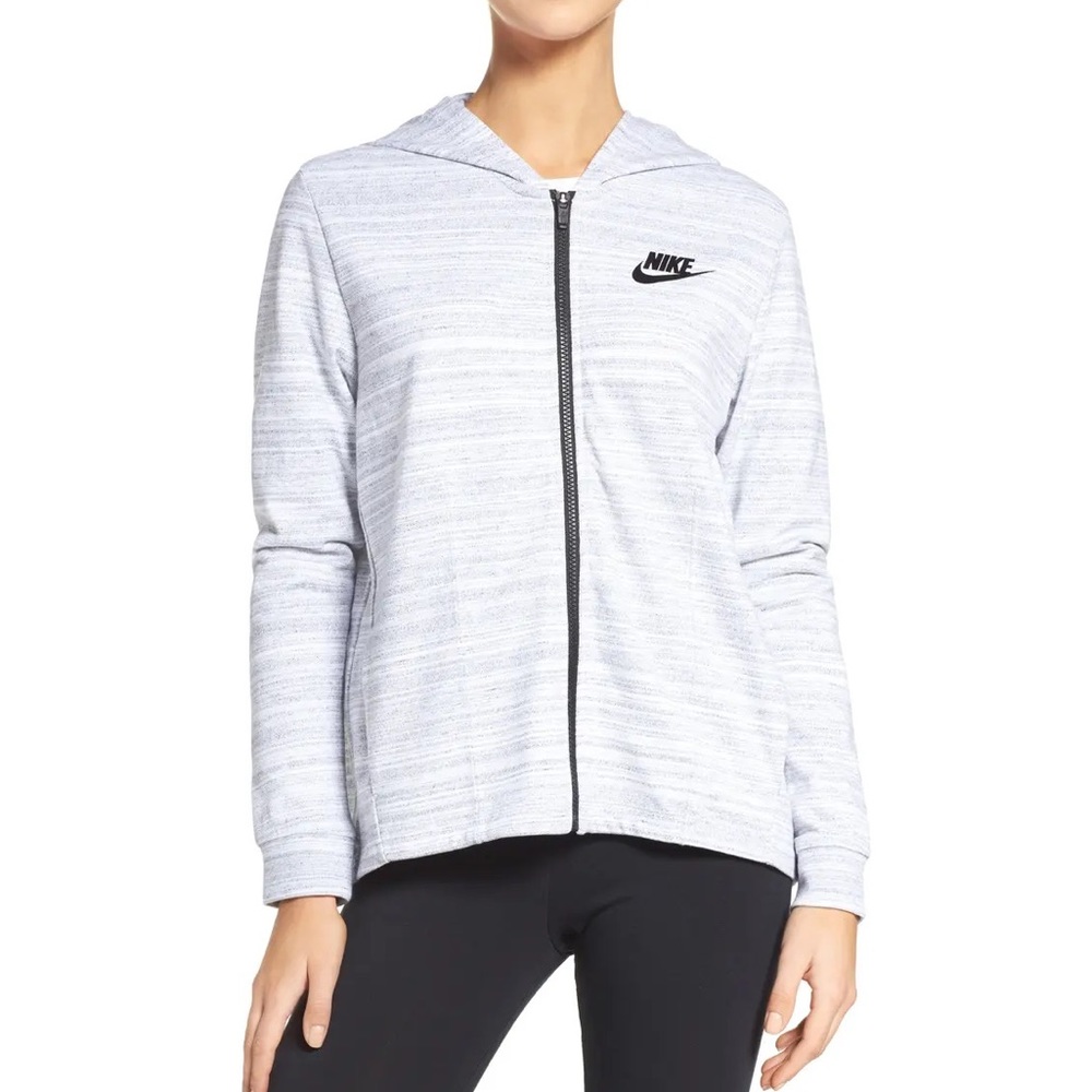 Nike Heather Gray Knit Zip Up Jacket Hoodie
